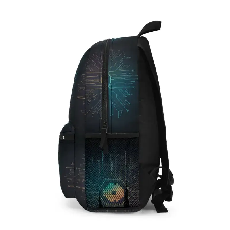 Roomy Electric Circuit Pattern Backpack