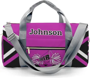 Rose Purple Cheer Cheerleader Duffel Bag Custom Waterproof Sport Gym Travel Perform Training Bags with Name