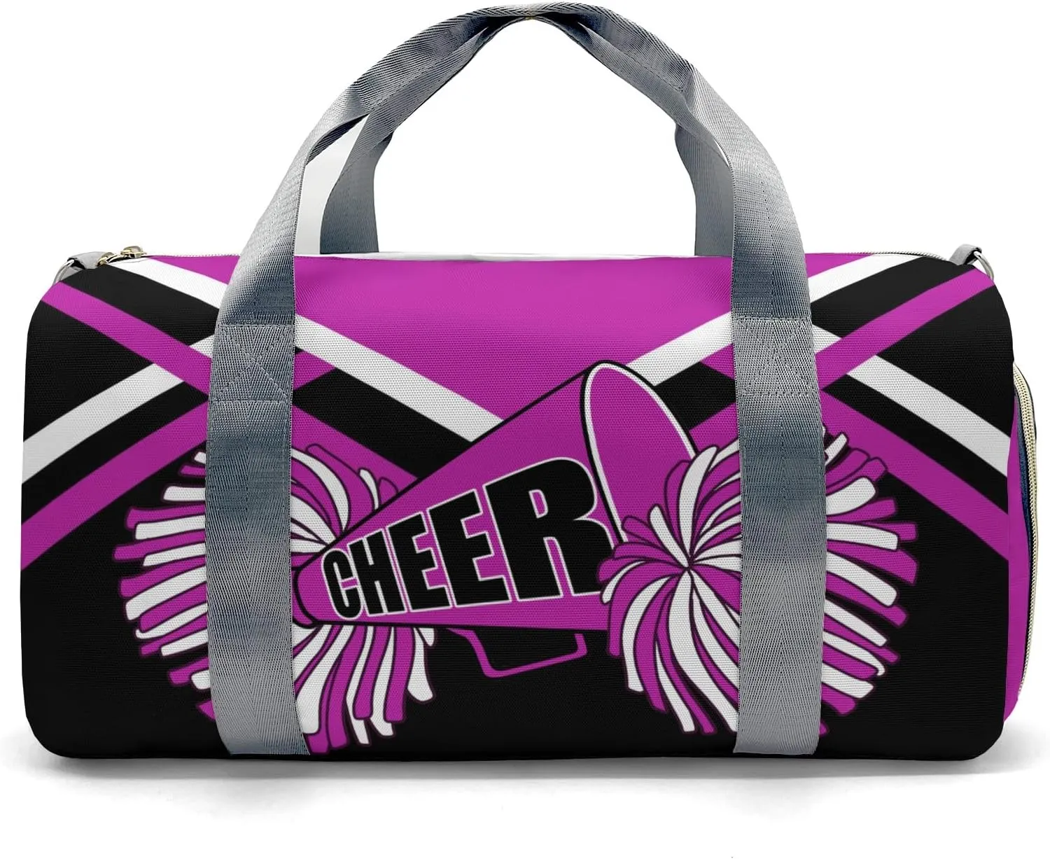 Rose Purple Cheer Cheerleader Duffel Bag Custom Waterproof Sport Gym Travel Perform Training Bags with Name