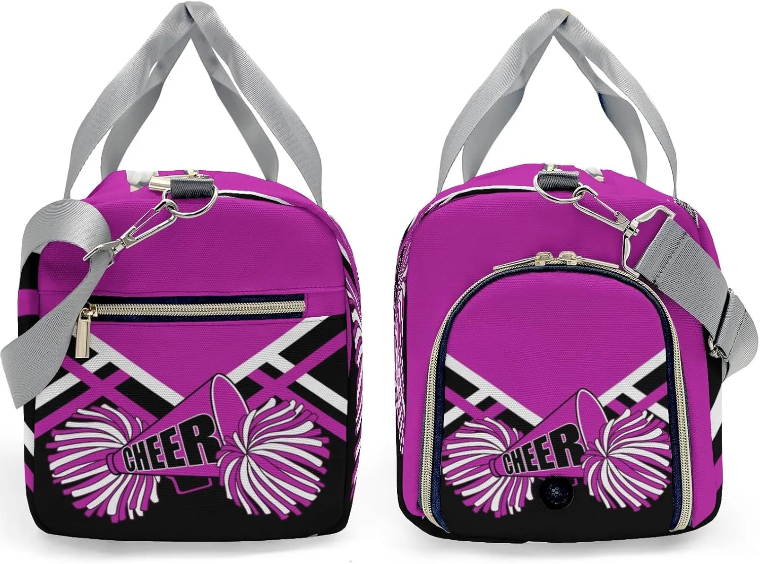 Rose Purple Cheer Cheerleader Duffel Bag Custom Waterproof Sport Gym Travel Perform Training Bags with Name