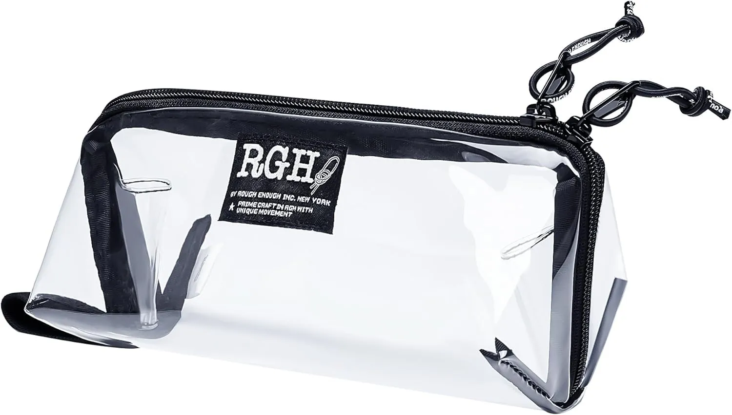 Rough Enough Clear TSA Approved Toiletry Bag Makeup Cosmetic Case Pouch Shaving Kit Travel Essential Accessory with Zipper for Women Men