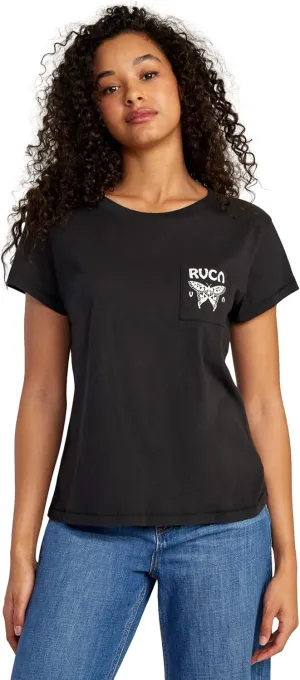 RVCA Women's Red Stitch Short Sleeve Graphic Tee Shirt