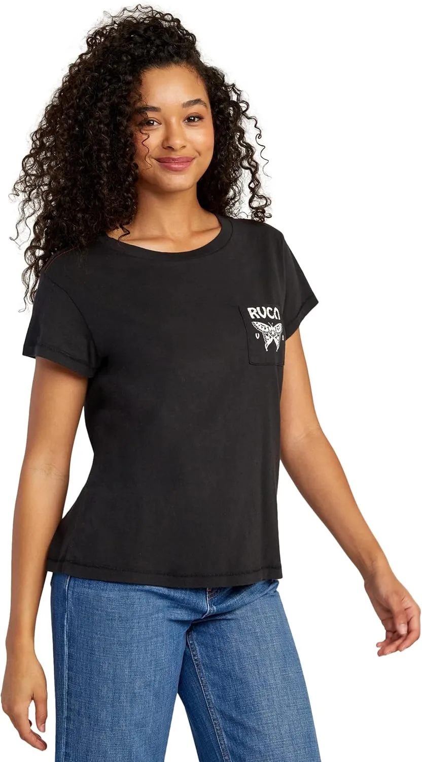 RVCA Women's Red Stitch Short Sleeve Graphic Tee Shirt