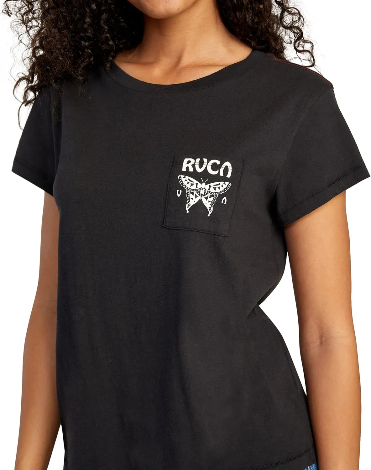 RVCA Women's Red Stitch Short Sleeve Graphic Tee Shirt