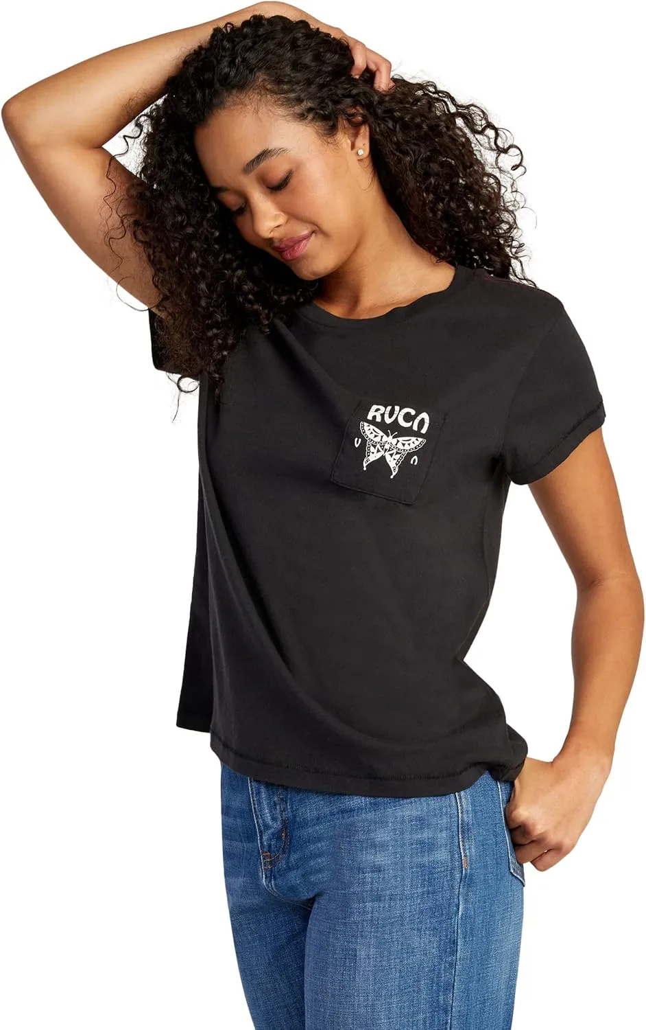RVCA Women's Red Stitch Short Sleeve Graphic Tee Shirt