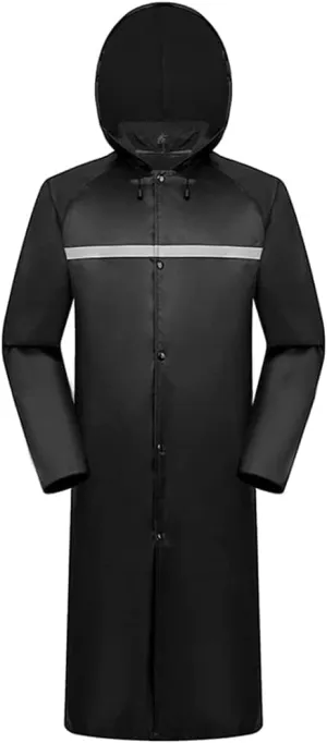 Safety Vest Safety vests reflective High Visibility Long Reflective Raincoat For Men Adult Outside Working Traffic Workwear Long Hooded Safety Night Running Vest ( Color : Black , Size : 3X-Large )