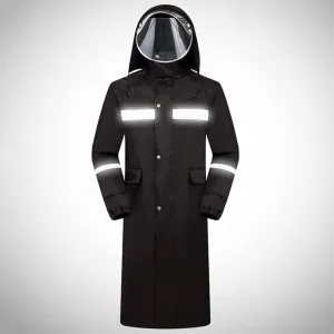 Safety Vest Safety Vests Reflective High Visibility Long Reflective Raincoat for Men Adult Outside Working Traffic Workwear Long Hooded Safety Night Running Vest
