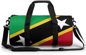 Saint Kitts and Nevis Flag Small Gym Bag for Men Women Swim Dance Travel Tote Duffle Bags with Shoulder Strap, style