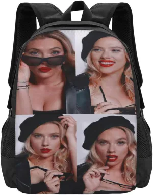 Scarlett Actors Johansson Backpack Laptop Computer Backpacks Travel Bag Double Shoulder Daypack for Work Hiking 15.6 Inch