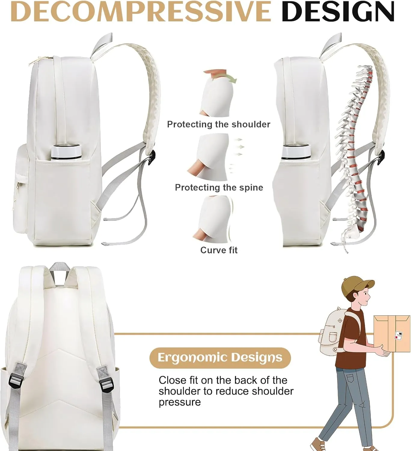 School Backpack for Teen Girls Women Laptop Backpack College Bookbags Middle School Travel Work Commuter Back Pack