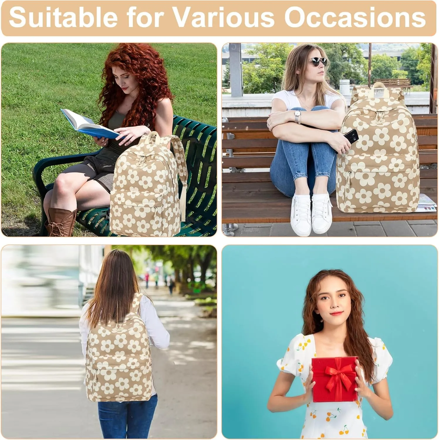 School Backpack for Teen Girls Women Laptop Backpack College Bookbags Middle School Travel Work Commuter Back Pack