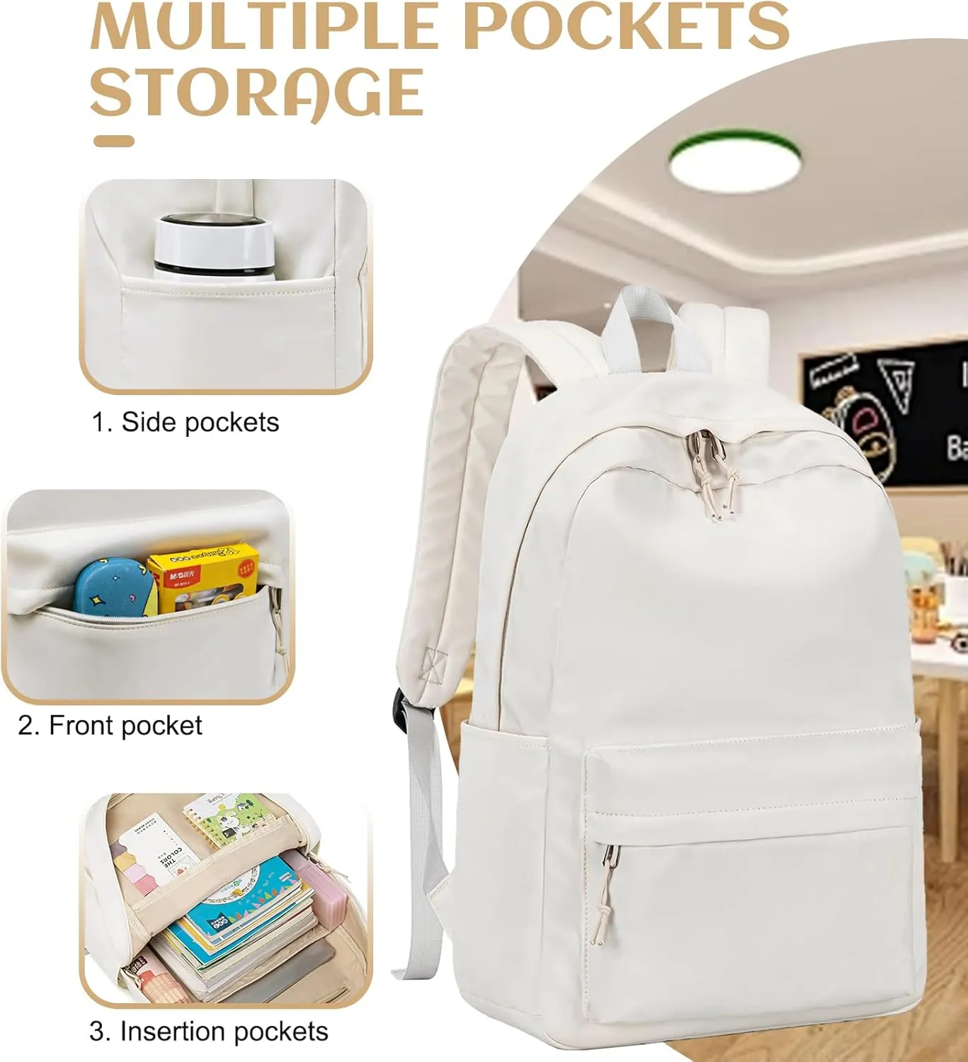 School Backpack for Teen Girls Women Laptop Backpack College Bookbags Middle School Travel Work Commuter Back Pack
