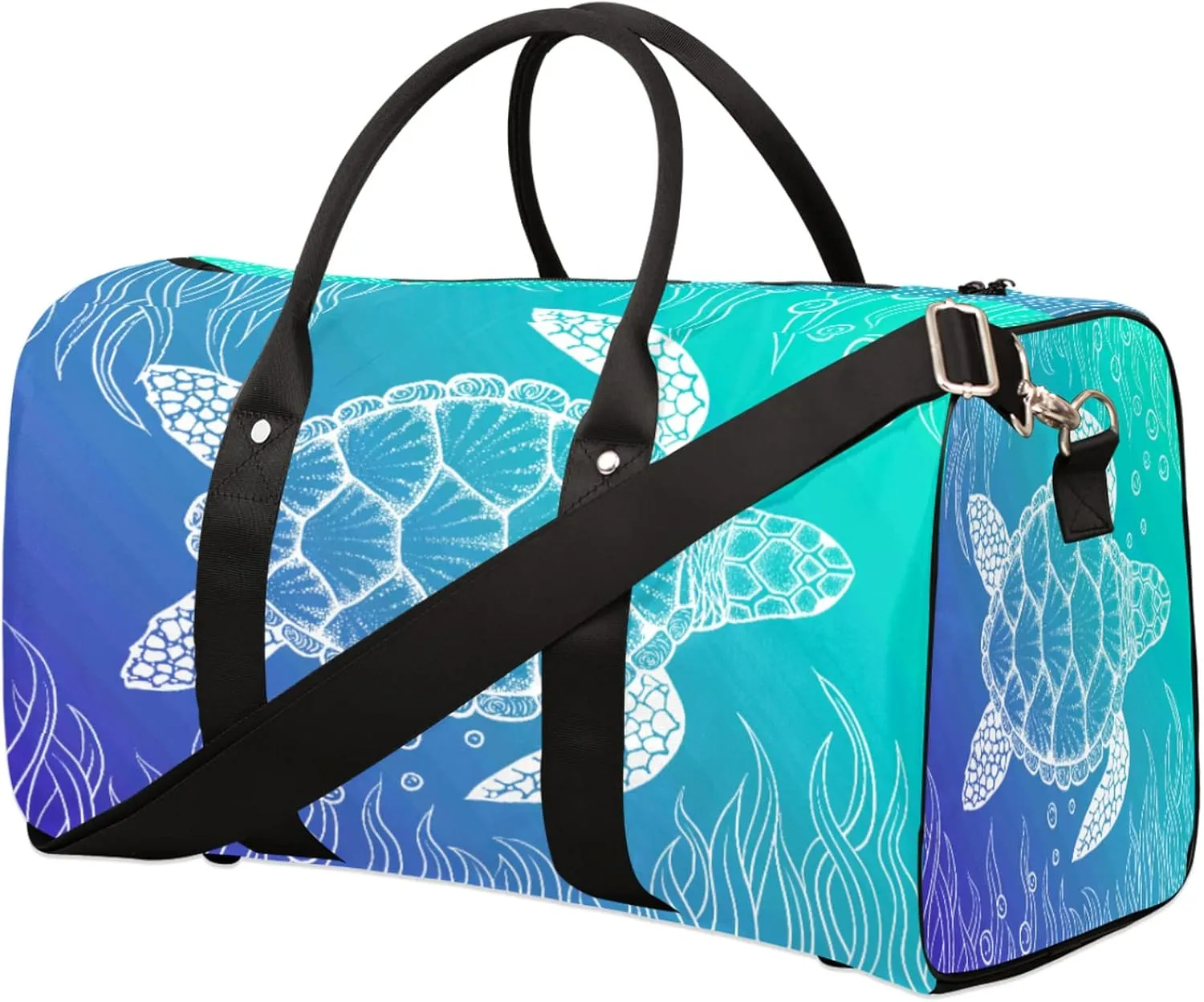 Sea Turtle Coral Travel Duffel Bag Sport Gym Bag Weekender Overnight Bag carry on bag Training Shoulder for Women Men Boys Girls