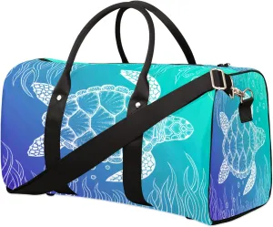 Sea Turtle Coral Travel Duffel Bag Sport Gym Bag Weekender Overnight Bag carry on bag Training Shoulder for Women Men Boys Girls