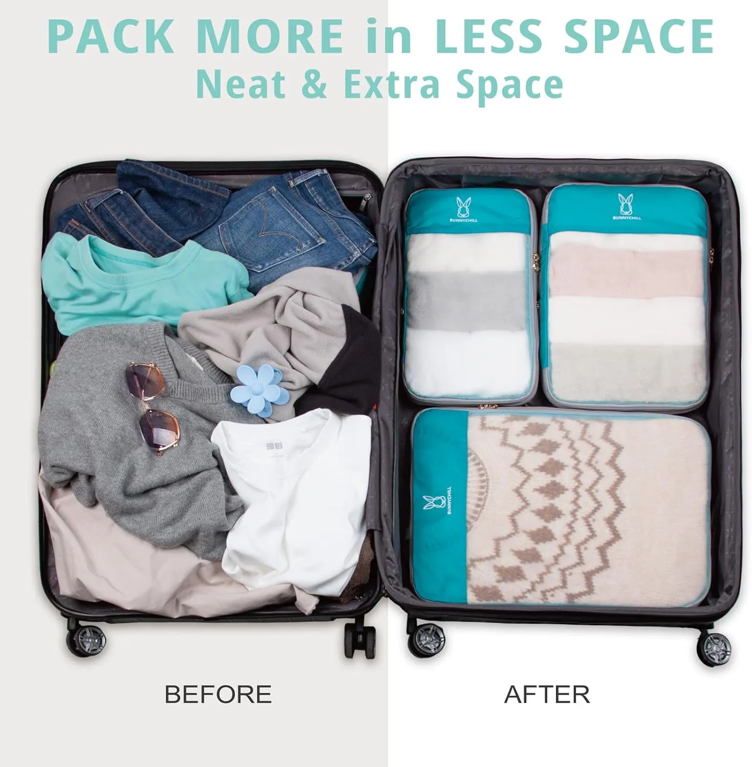 See Through Expandable Compression Packing Cubes, Mesh Travel Packing Cubes for Suitcases, Lightweight Organizers Bag Set for Travel Essentials for Luggage
