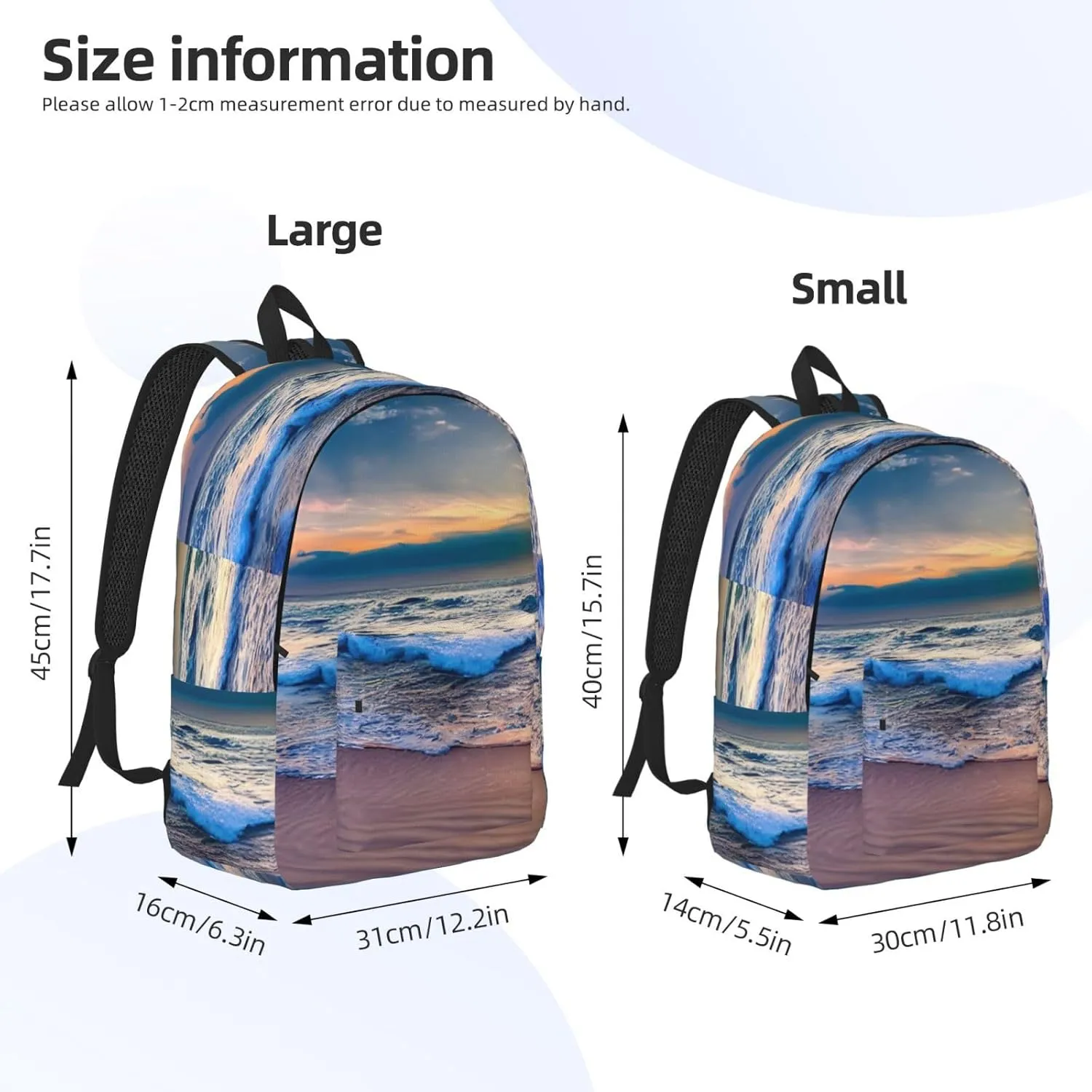 Serene Seaside Sunset Canvas Casual Lightweight Duffel Bag, Fashion Duffel Bag, Casual Daypack, Unisex Travel Backpack