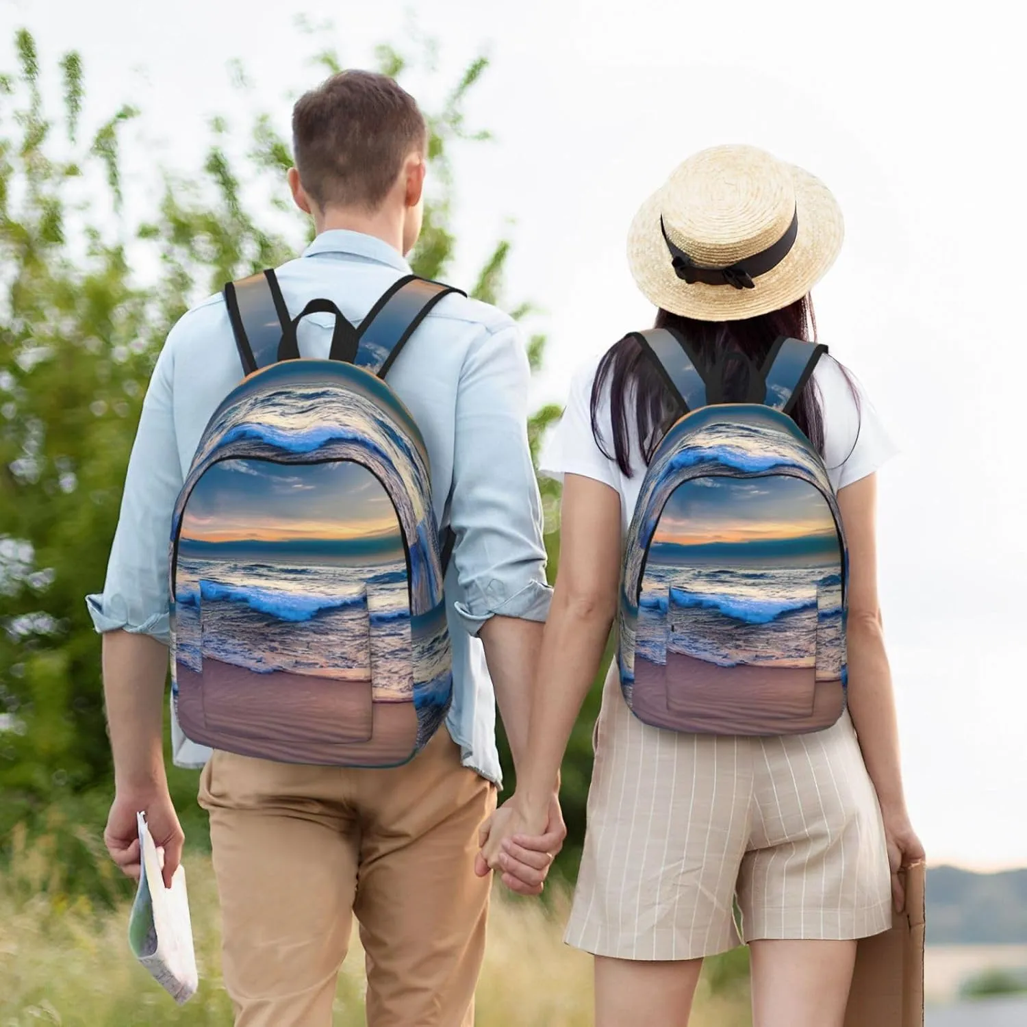 Serene Seaside Sunset Canvas Casual Lightweight Duffel Bag, Fashion Duffel Bag, Casual Daypack, Unisex Travel Backpack