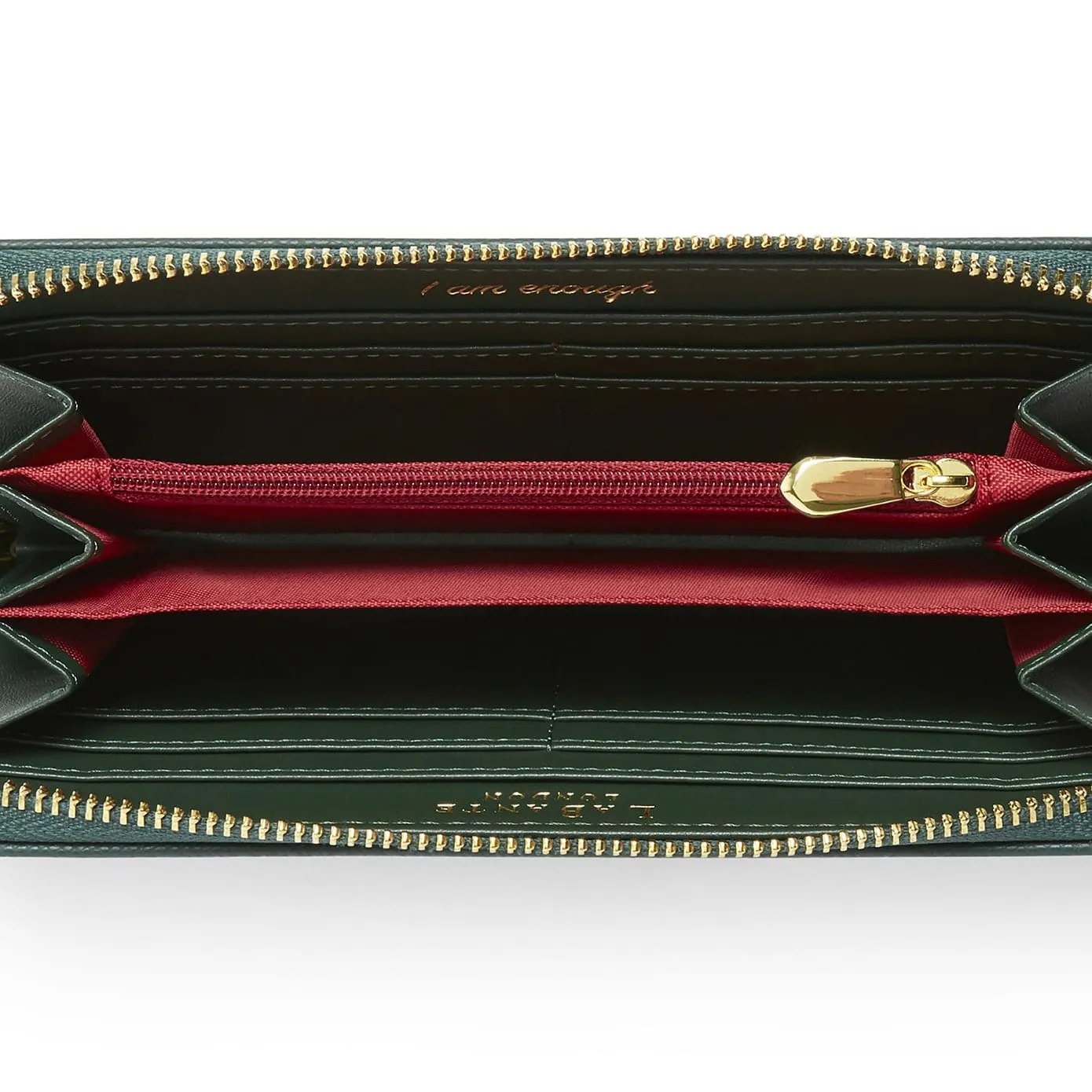 Serene Vegan Leather Zip Around Wallet | Forest Green