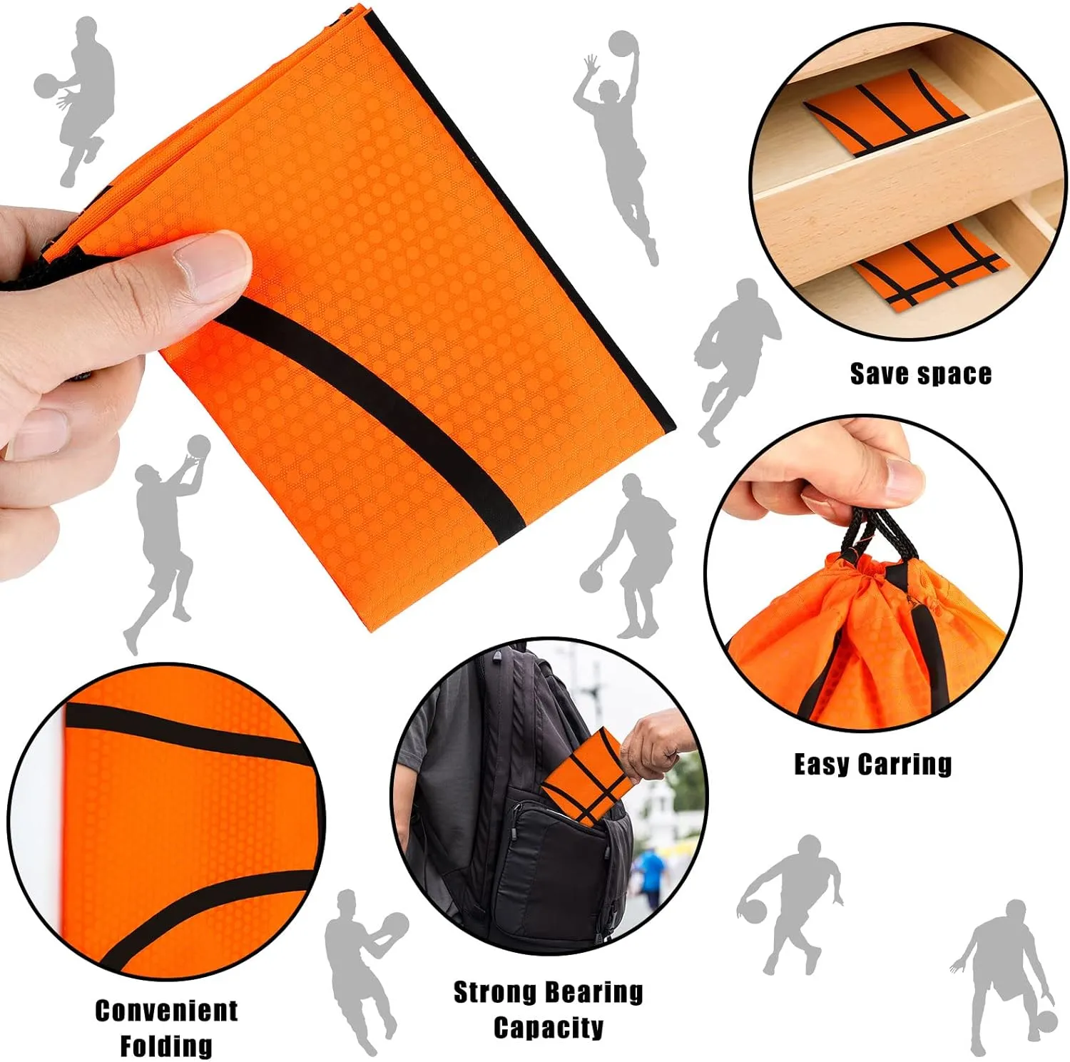 Shappy 12 Pieces Small Sport Drawstring Bags Candy Bag Sport Party Drawstring Goodie Favor Supplies Gifts(Basketball,7 x 10 Inch)