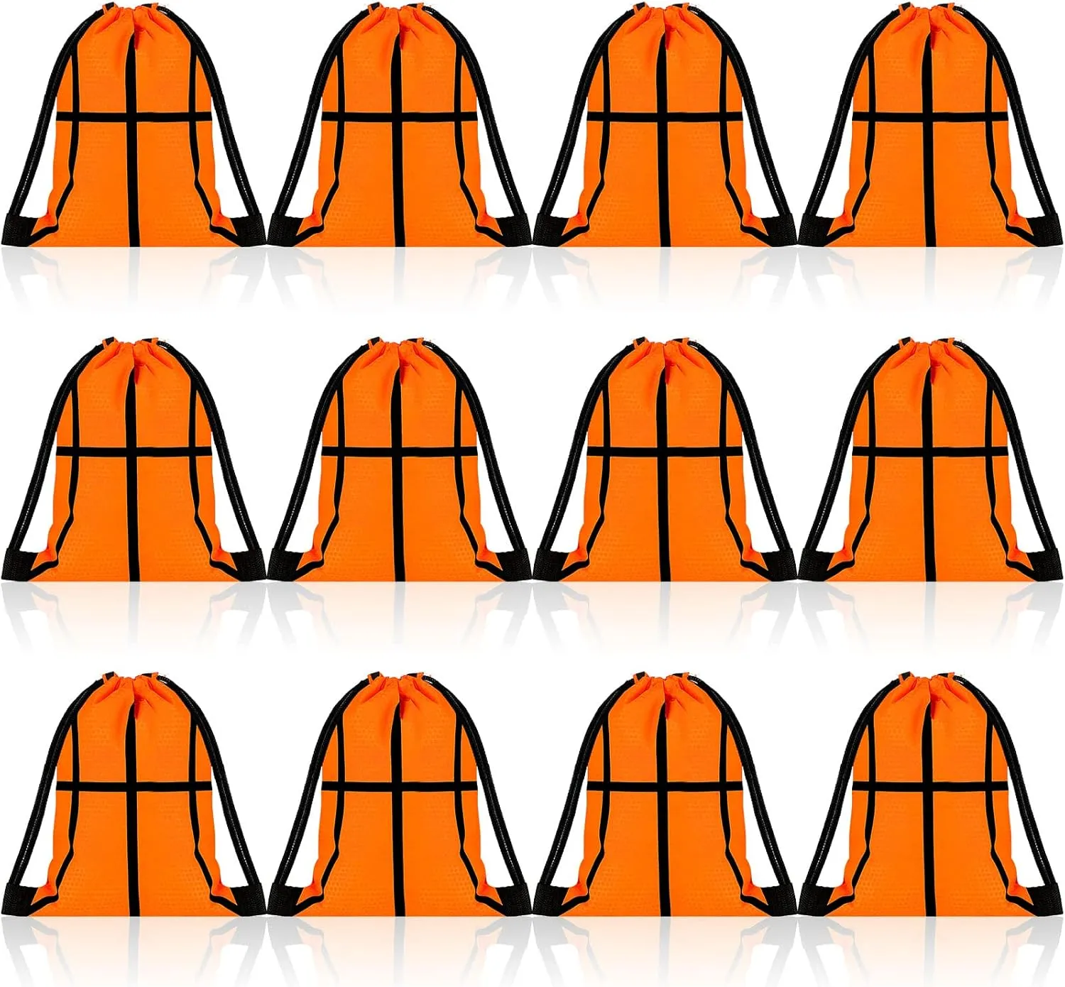 Shappy 12 Pieces Small Sport Drawstring Bags Candy Bag Sport Party Drawstring Goodie Favor Supplies Gifts(Basketball,7 x 10 Inch)