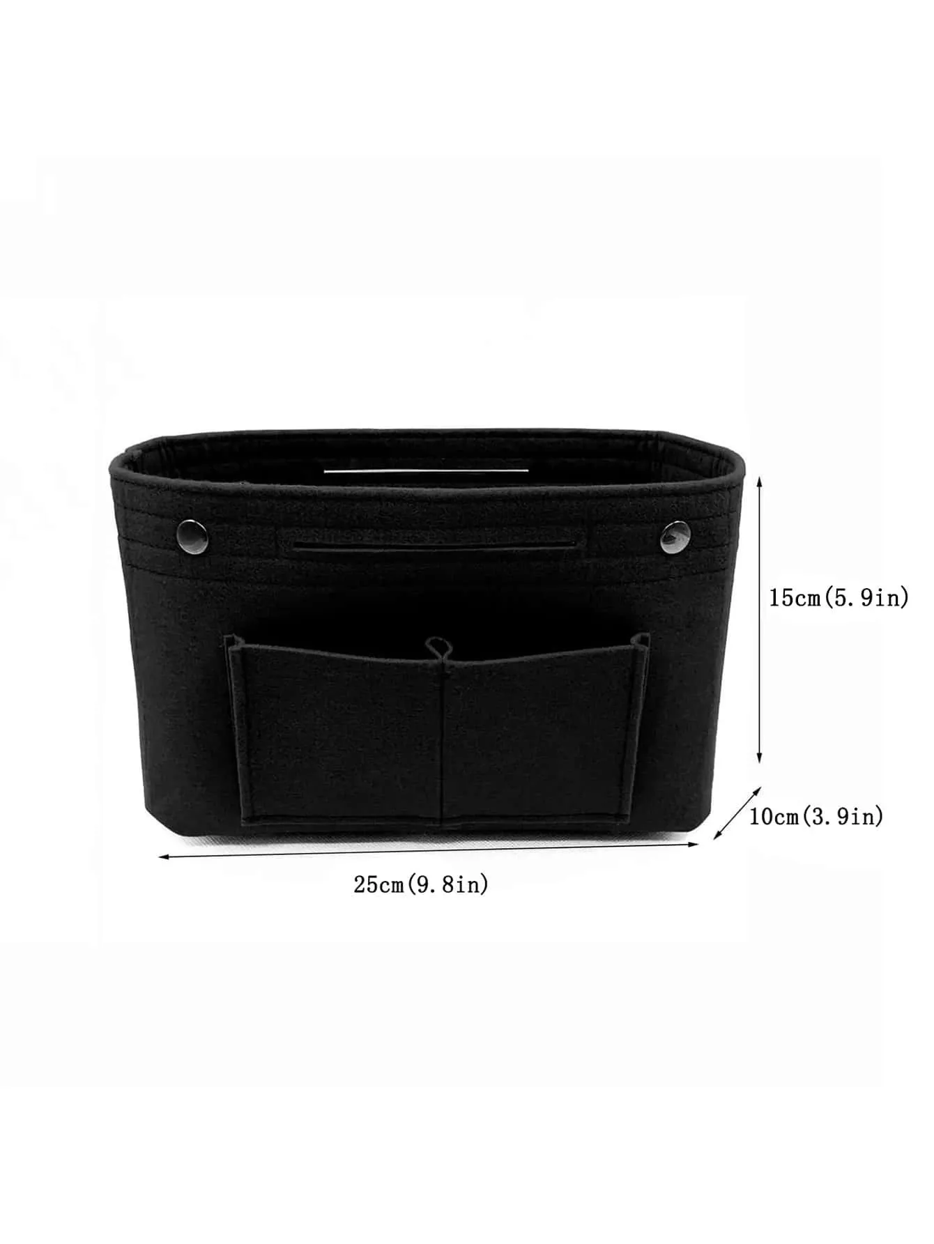 Shein Minimalist Bag Insert Classic Inner Portable Organizer Makeup Cosmetic Bag - Black