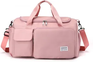Shoulder Bag Women Men Foldable Weekender Overnight Carry-on Bags with Shoes Compartment Lightweight Sports Gym Tote