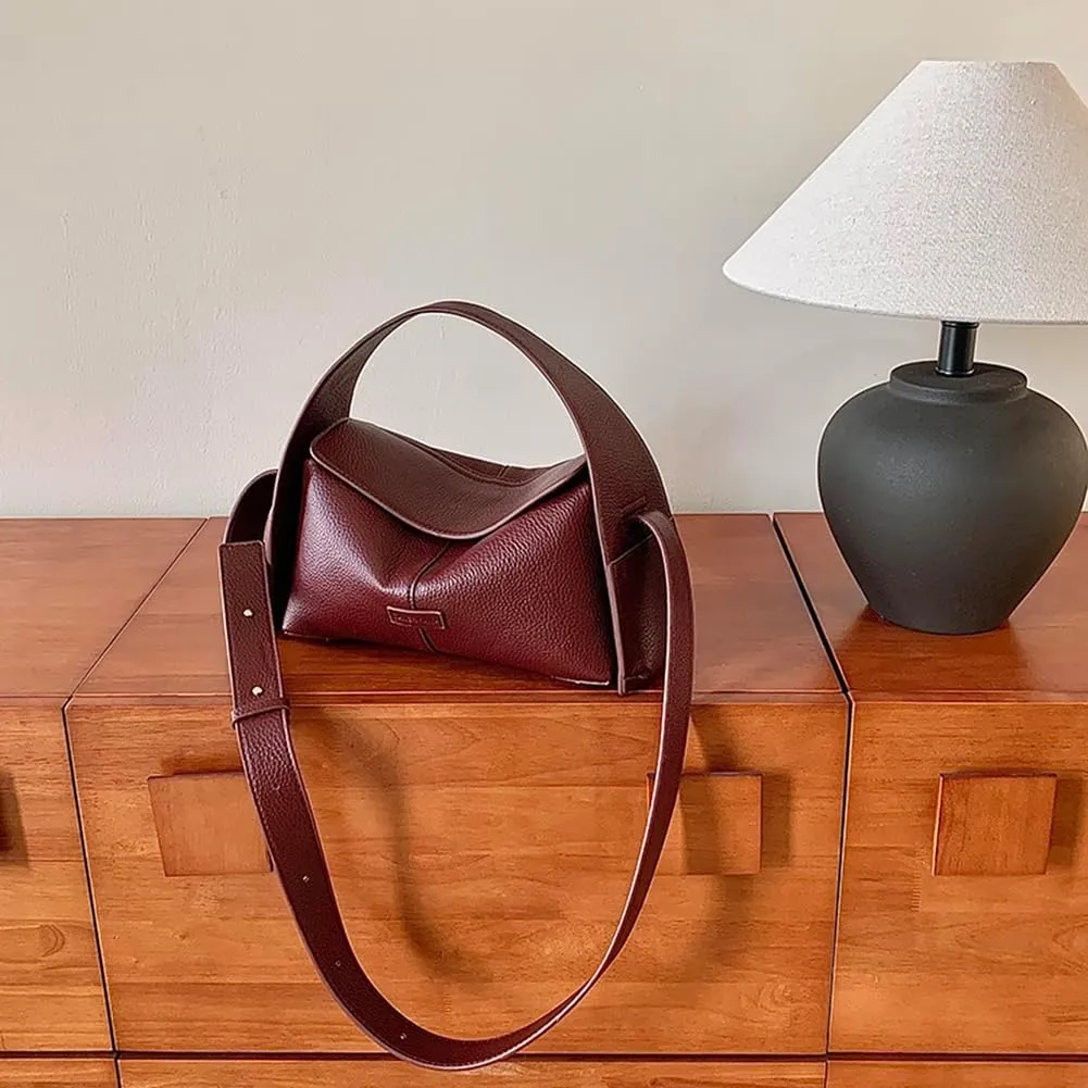 Shoulder Bags for Women PU Leather Horizontal Niche Crossbody Bag Large Capacity Women Leisure Bag Solid Color Commu