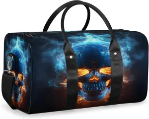 Skull Skeleton Travel Bag for Men Women, Gym Duffle Bags for Travel, Carry On Luggage Bag, Weekender Overnight Workout Bags