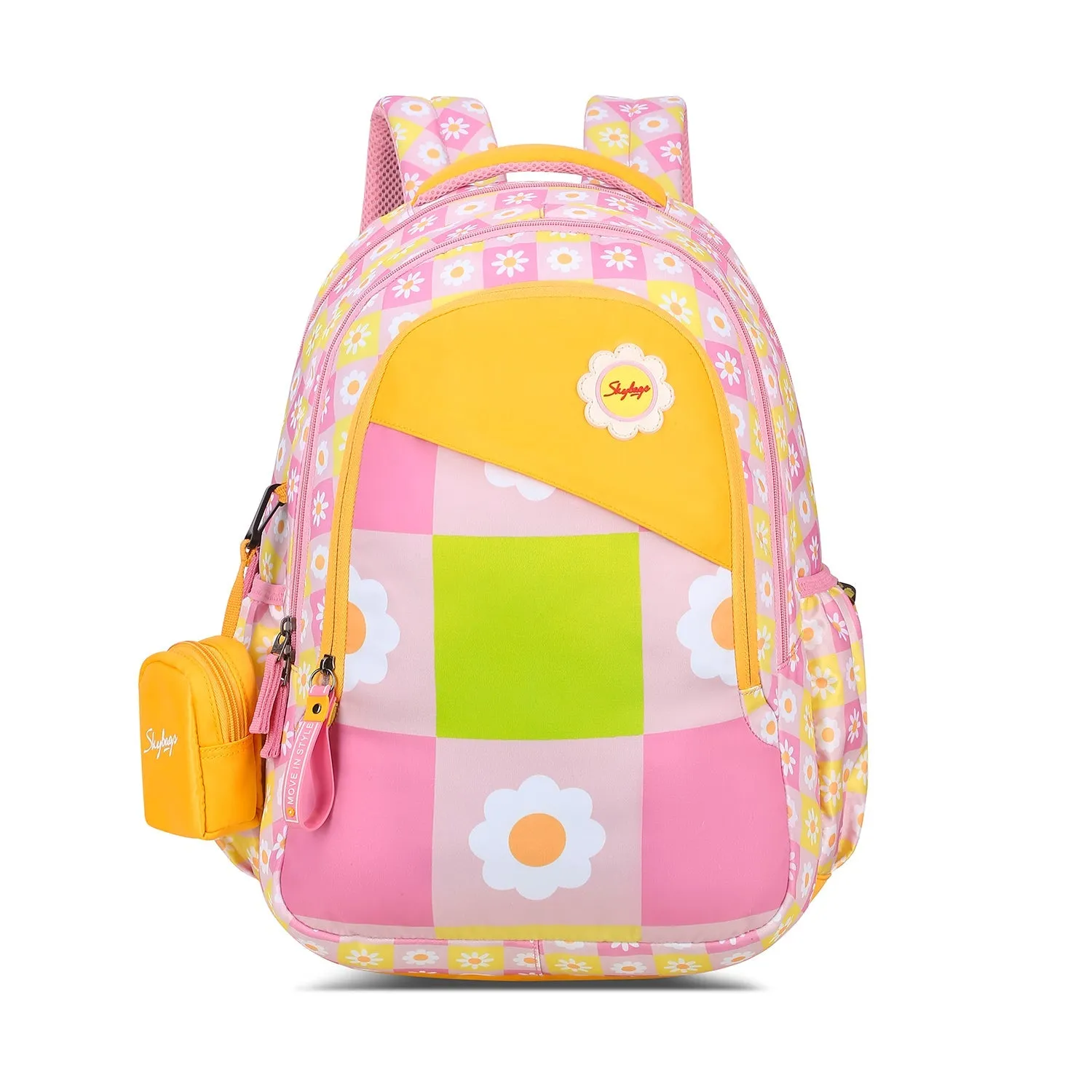 Skybags PEARL 01 SCHOOL BACKPACK PINK YELLOW