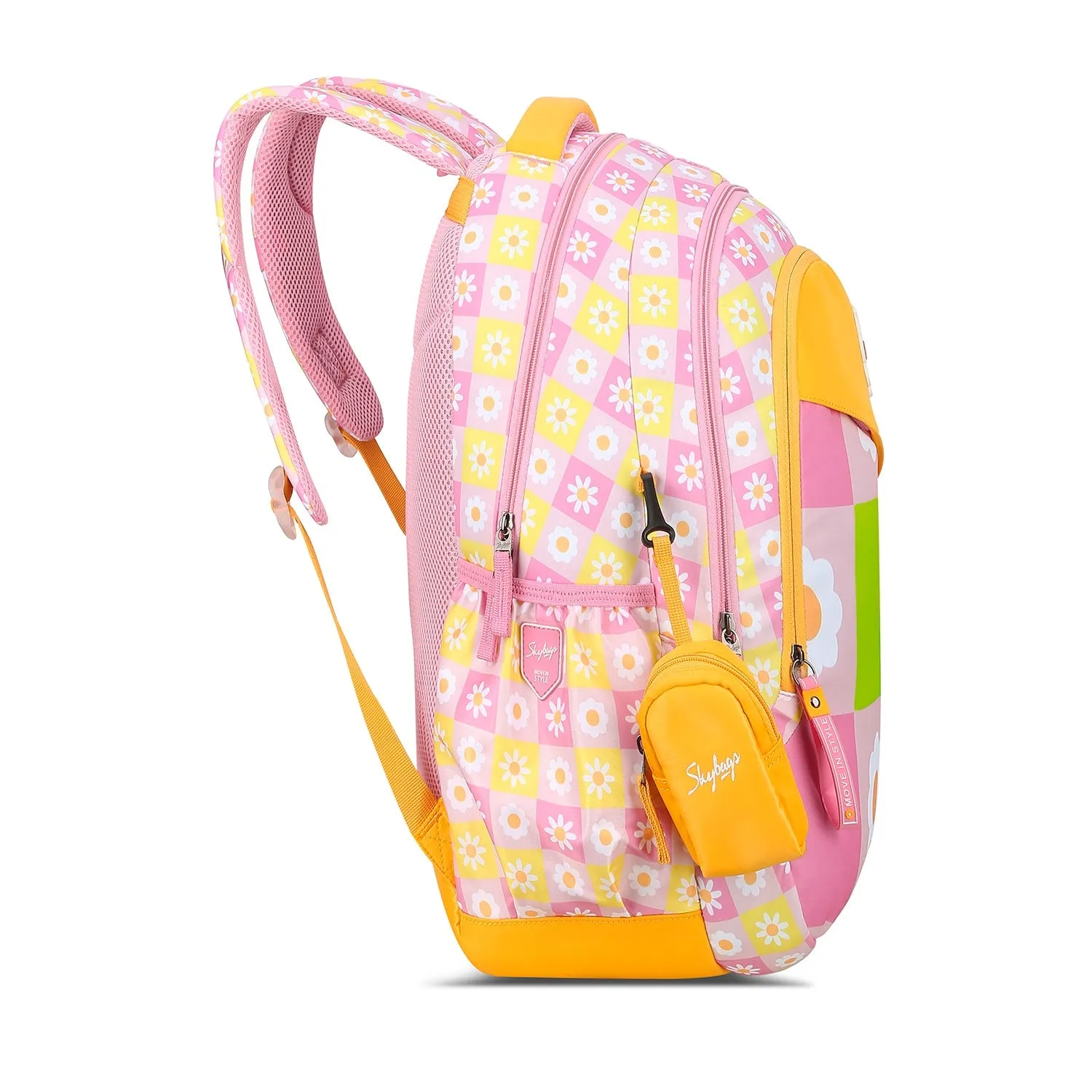 Skybags PEARL 01 SCHOOL BACKPACK PINK YELLOW