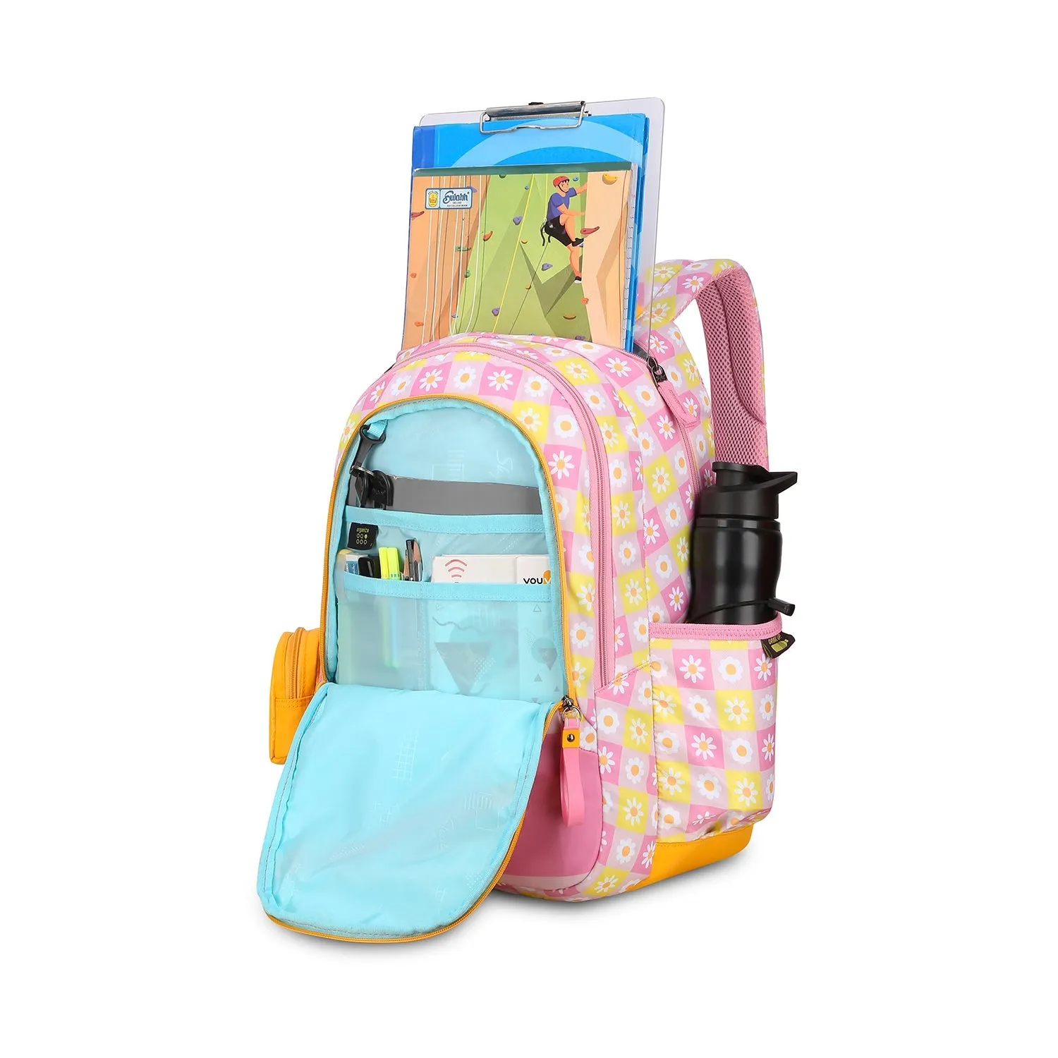 Skybags PEARL 01 SCHOOL BACKPACK PINK YELLOW