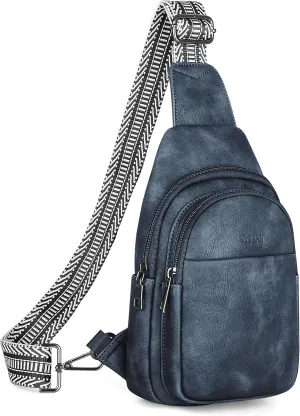 Sling Bag for Women, Crossbody Bags Purse for Women Trendy Vegan Leather Chest Bag with Adjustable Guitar Strap