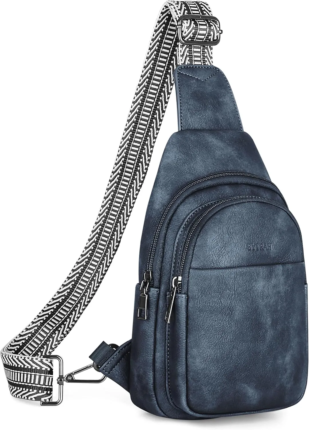 Sling Bag for Women, Crossbody Bags Purse for Women Trendy Vegan Leather Chest Bag with Adjustable Guitar Strap