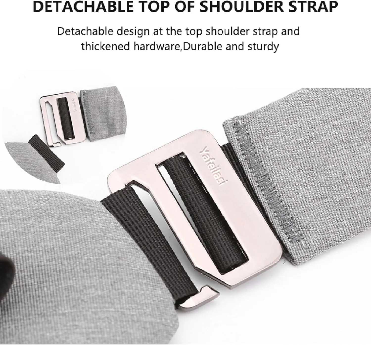 Sling Crossbody Bags Anti-Thief Slim Personal Chest Bags Waterproof Purse Handbag Backpack for Travel Camping,Black,Right