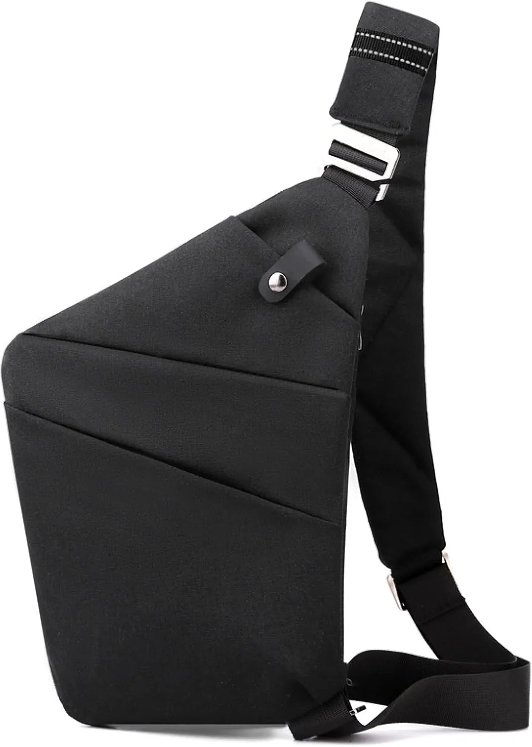 Sling Crossbody Bags Anti-Thief Slim Personal Chest Bags Waterproof Purse Handbag Backpack for Travel Camping,Black,Right