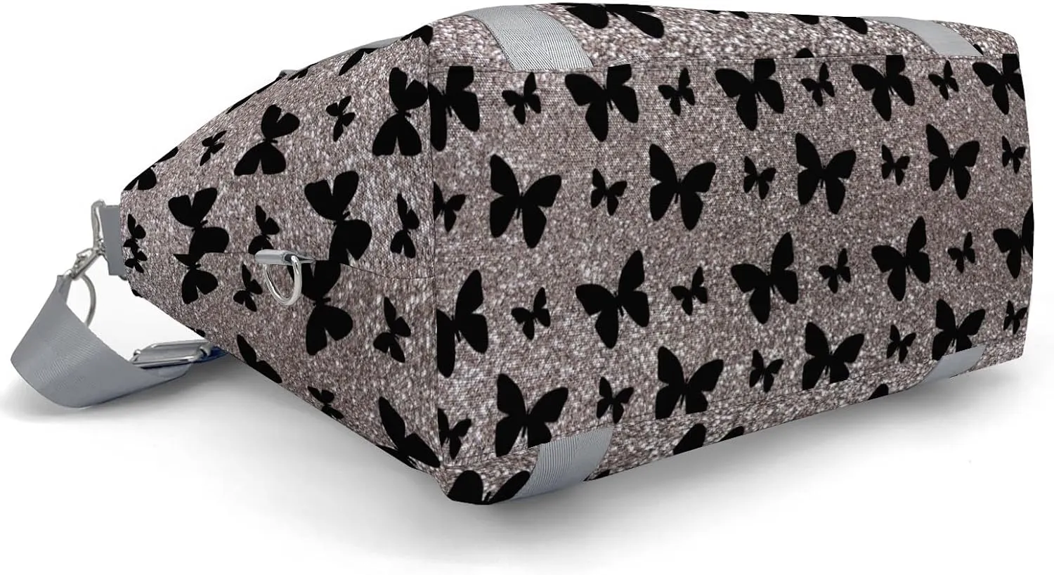 Sliver Glitter Butterfly Personalized Kids Duffel Swim Bag for Boys,Customized Swim Duffle Bag for Boys Man Kids Gifts