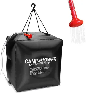 Solar Shower Bag 10Gallons/40L – Camping Shower Portable Solar Heating Bag with On/Off Switch Large Nozzle Shower Header for Outdoor Travel Swimming Beach Hiking Cycling Picnic