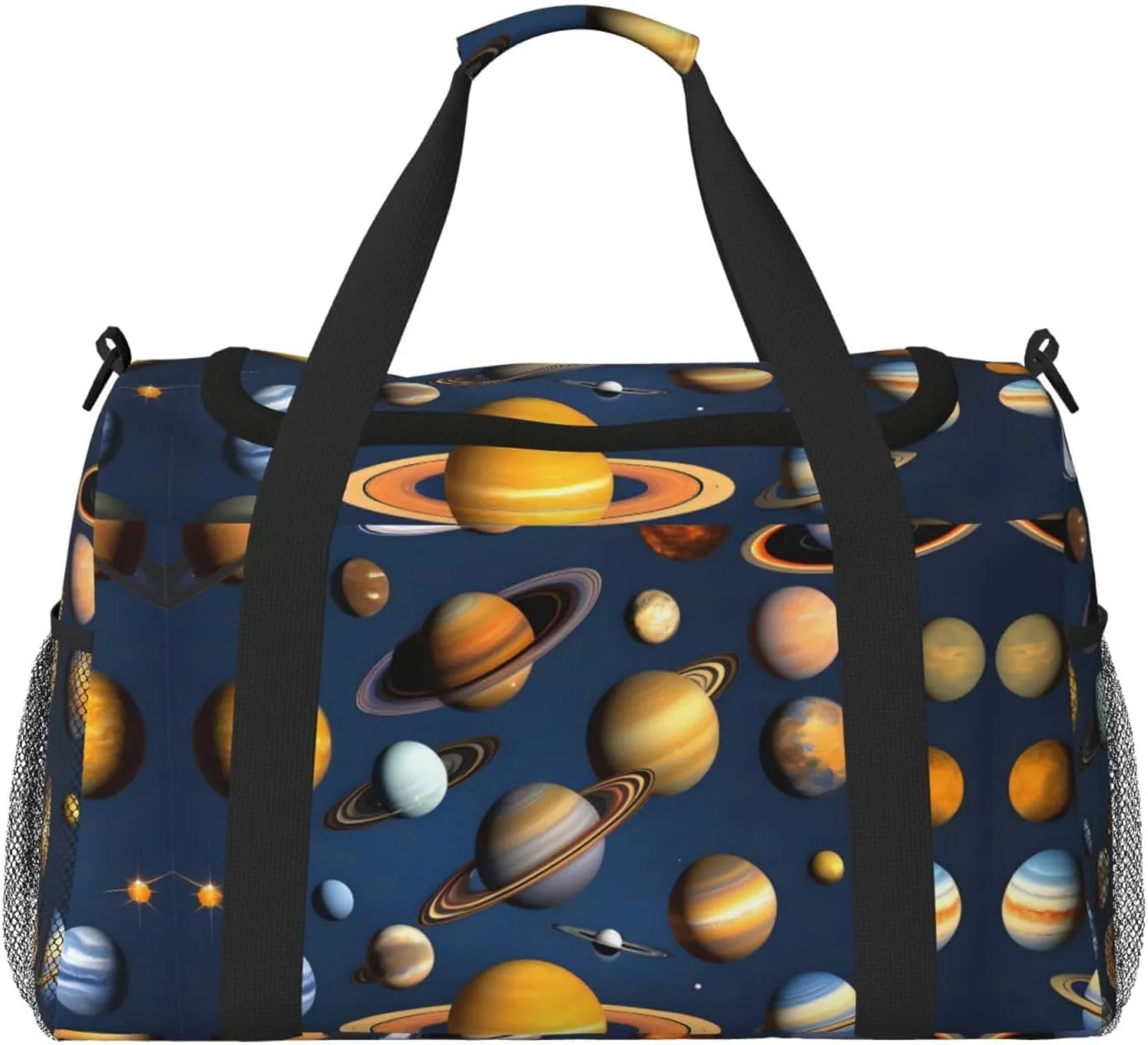 Solar System Planets Print Large Hand Travel Bag, Waterproof Tote Handbag for Women, Duffel Bag Sport Gym for Men