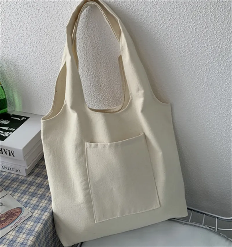 Solid Color Literary Travel Large-capacity Blank Ladies Hand-painted Cloth Bag