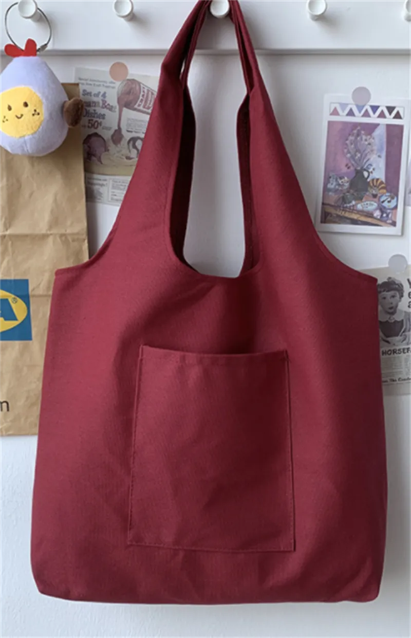 Solid Color Literary Travel Large-capacity Blank Ladies Hand-painted Cloth Bag