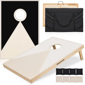 Solid Wood Cornhole Set for Family Fun, Premium Craftsmanship, Tailgate Size, Includes 8 All-Weather Bean Bags