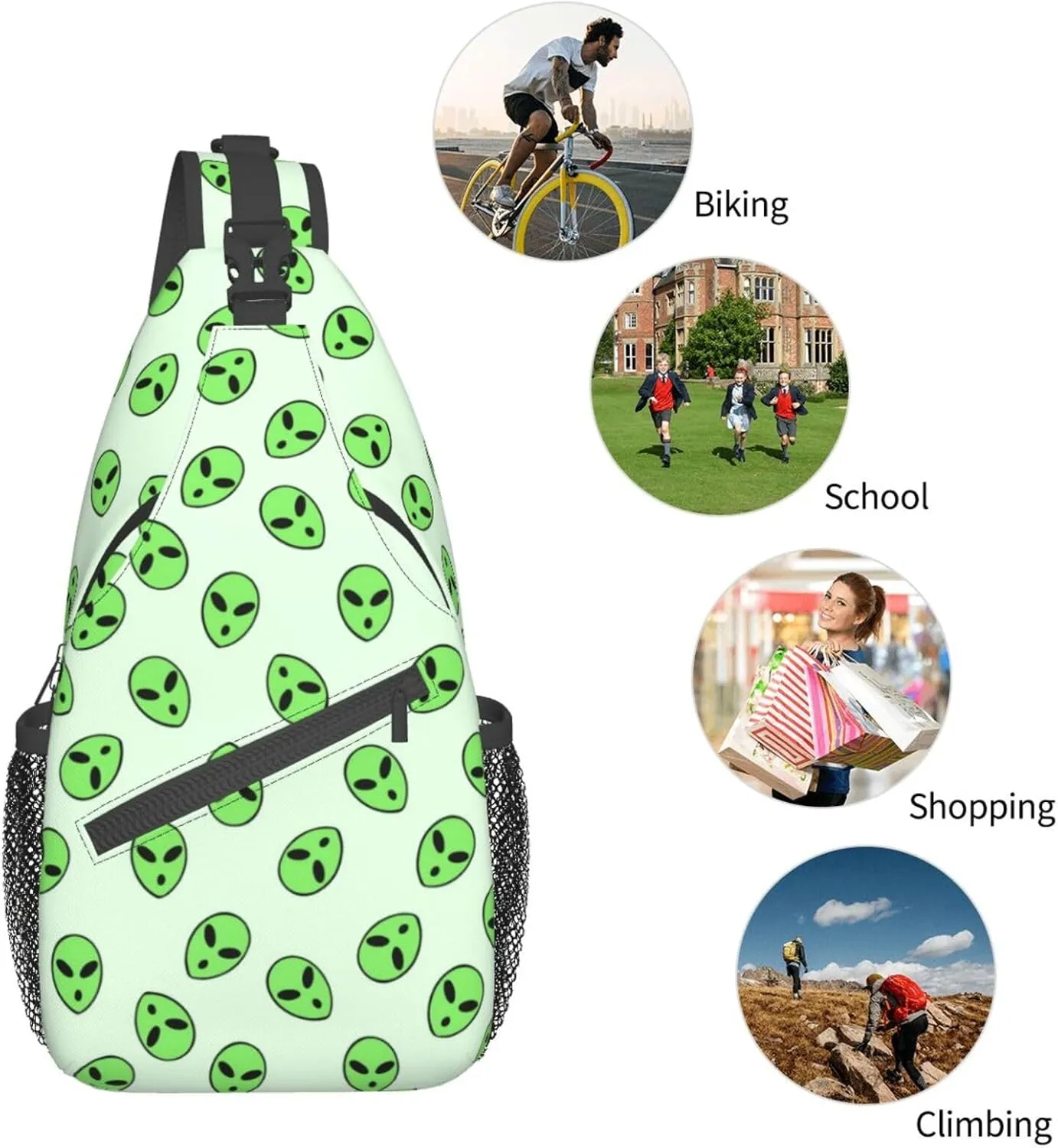 Space Planet Sling Bag,Multipurpose Crossbody Backpack Shoulder Chest Bag for Women Men Travel Hiking Daypack