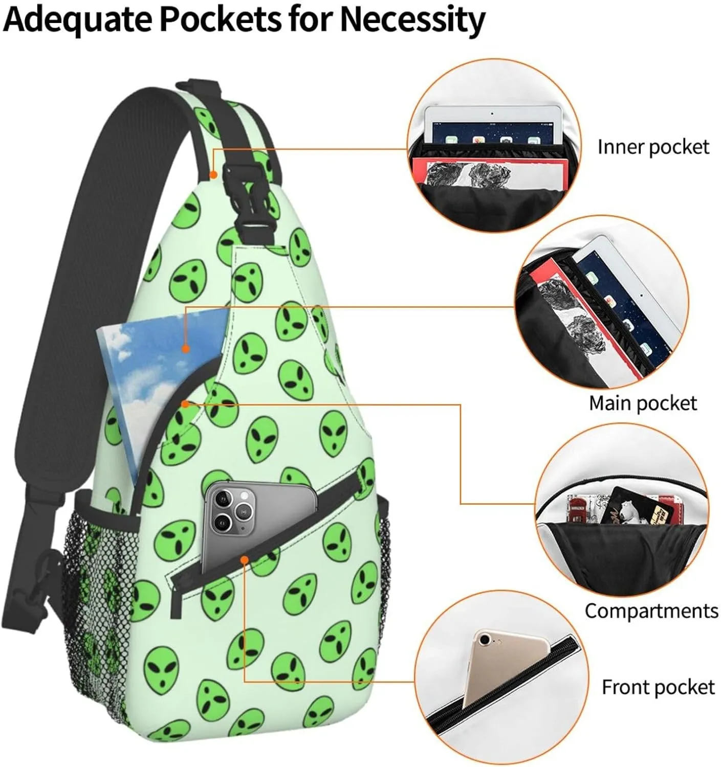 Space Planet Sling Bag,Multipurpose Crossbody Backpack Shoulder Chest Bag for Women Men Travel Hiking Daypack