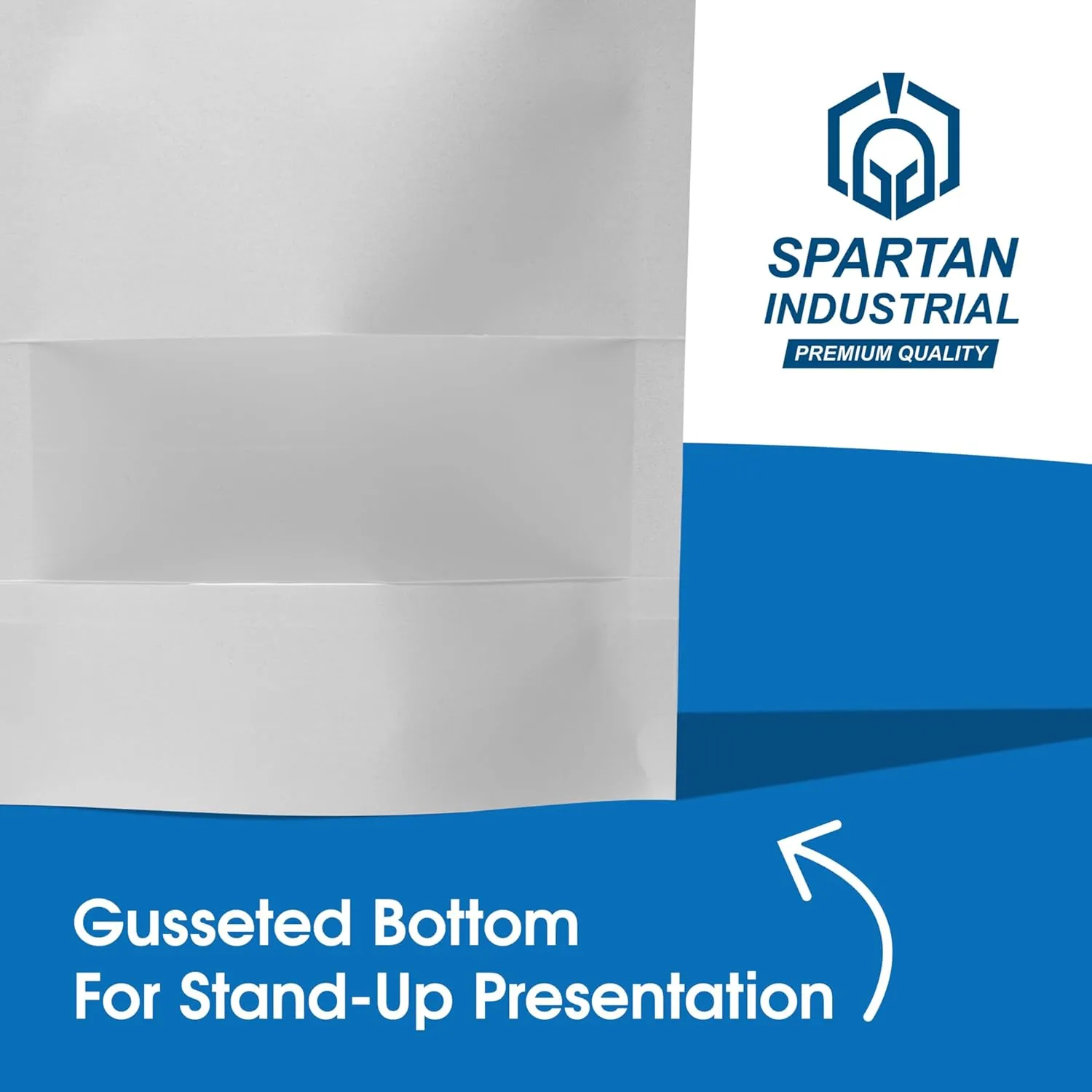 Spartan Industrial - 3.5" X 5.5" White Resealable Stand-Up Pouches - Pack of 1000 Small Smell-Proof Food Pouch Bags for Packaging, Pet Treats, Cosmetics, and More