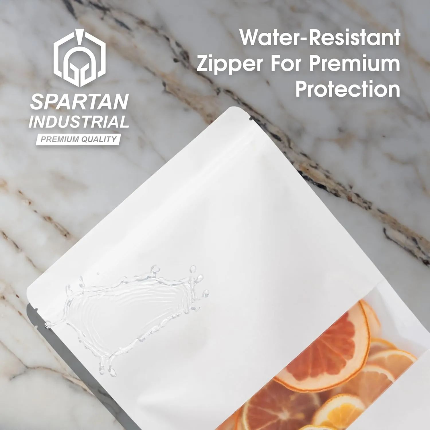 Spartan Industrial - 3.5" X 5.5" White Resealable Stand-Up Pouches - Pack of 1000 Small Smell-Proof Food Pouch Bags for Packaging, Pet Treats, Cosmetics, and More