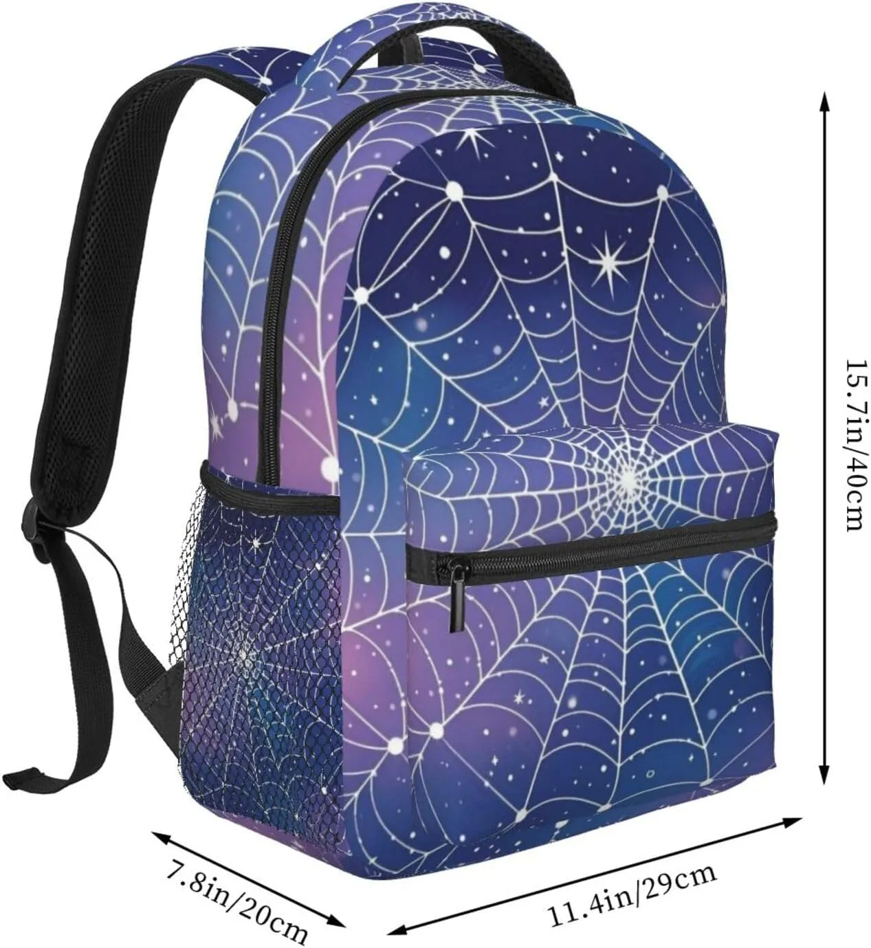 Spider Web Starry Sky Stars Adult Backpacks 15 Inch Laptop Backpack Double Shoulder Bag for Work Travel Gifts