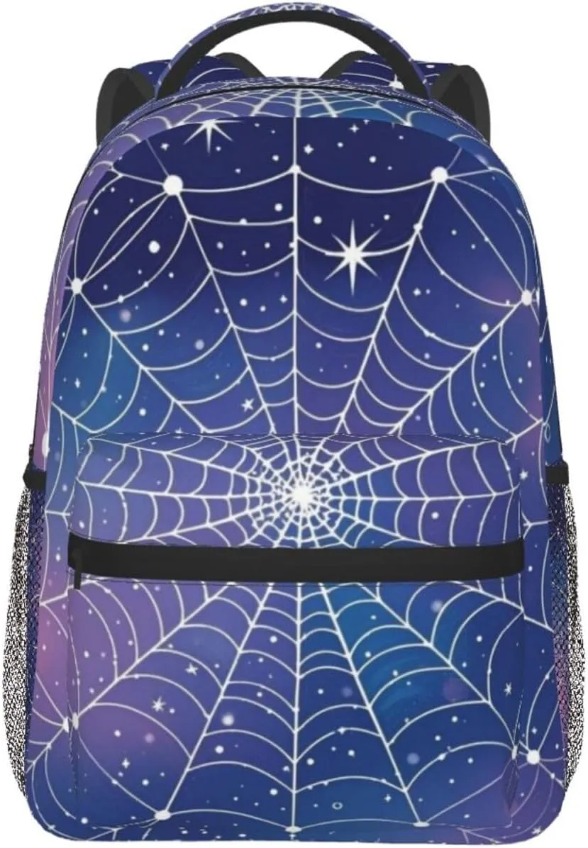 Spider Web Starry Sky Stars Adult Backpacks 15 Inch Laptop Backpack Double Shoulder Bag for Work Travel Gifts