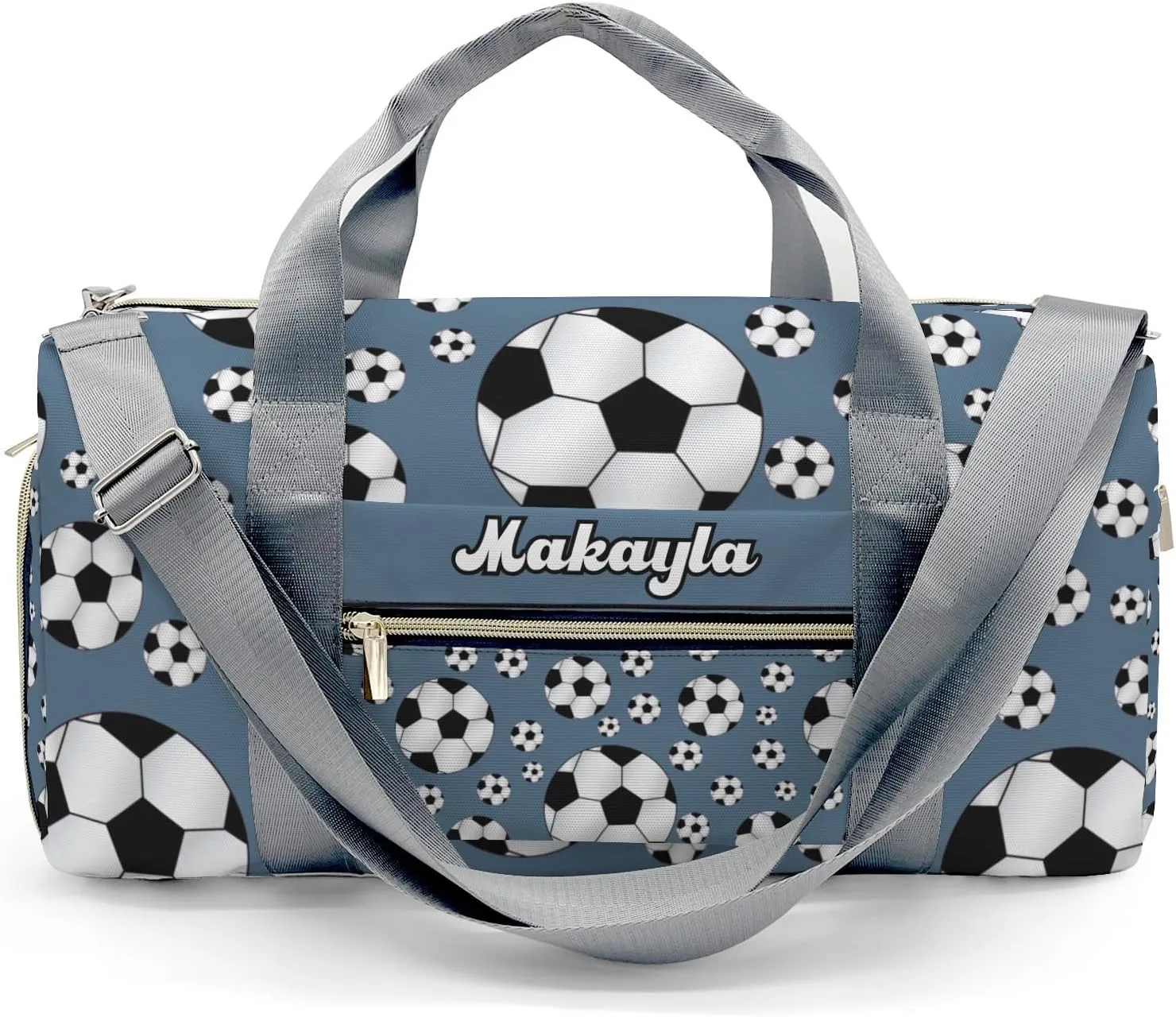 Sport Soccer Balls Aegean Custom Duffel Bag Sports Gym Bags Travel Weekender Overnight Bag for Girls Boys,Personalized Gymnastics Sleepover Bag Lightweight Work Out Bags