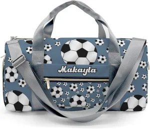Sport Soccer Balls Aegean Custom Duffel Bag Sports Gym Bags Travel Weekender Overnight Bag for Girls Boys,Personalized Gymnastics Sleepover Bag Lightweight Work Out Bags
