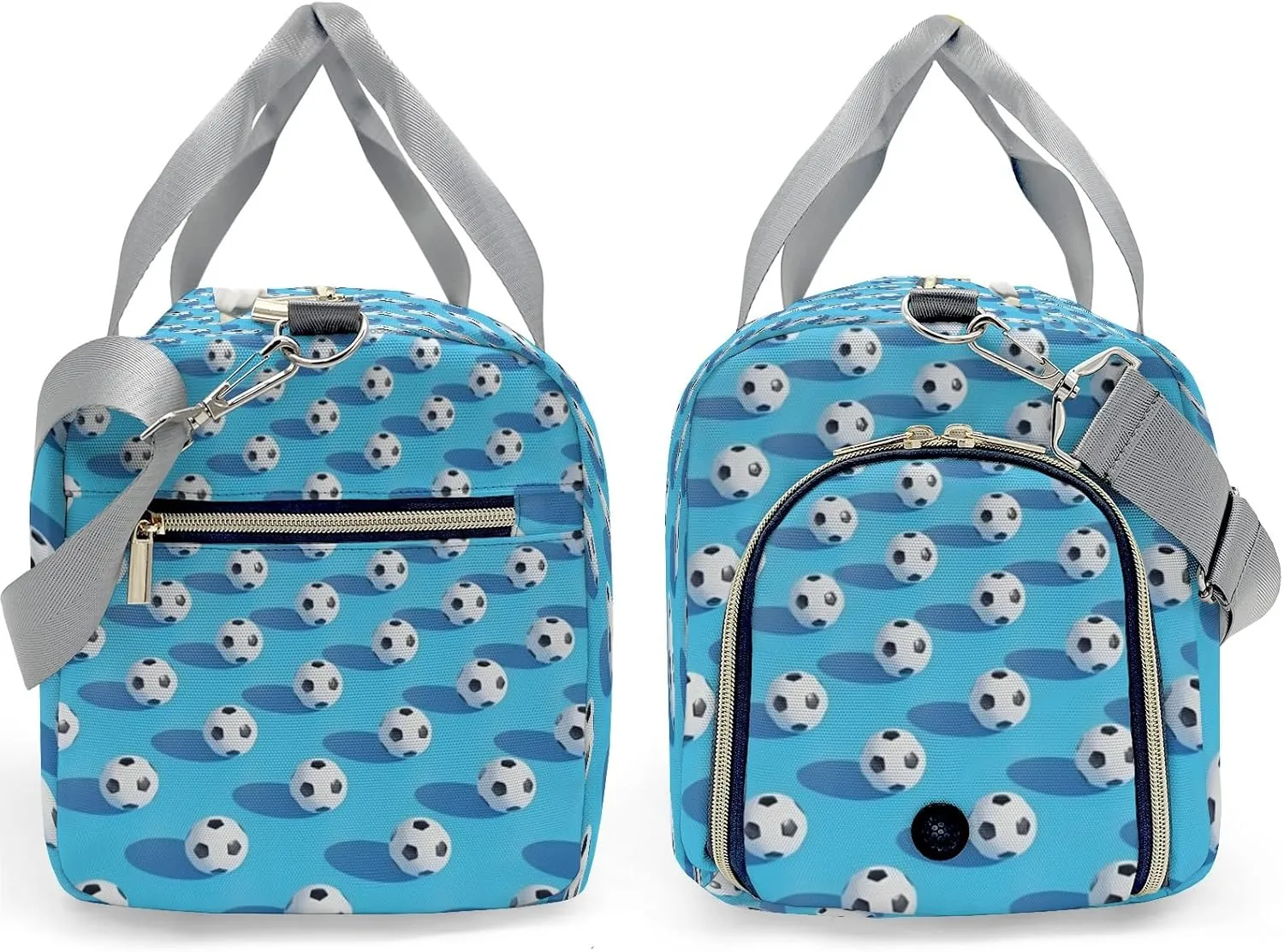 Sport Soccer Balls Blue Personalized Kids Duffel Swim Bag for Boys,Customized Swim Duffle Bag for Boys Man Kids Gifts